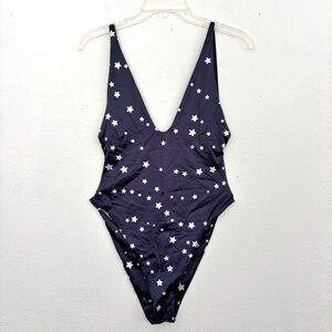 Bond Eye Womens One Piece Swimsuit Small Summer Beach Vacation Resort Stars